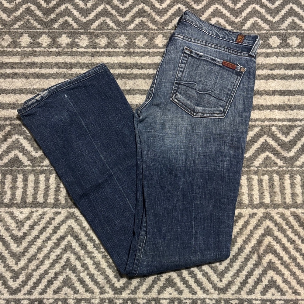 7 For All Mankind Dark Blue Flare Jeans